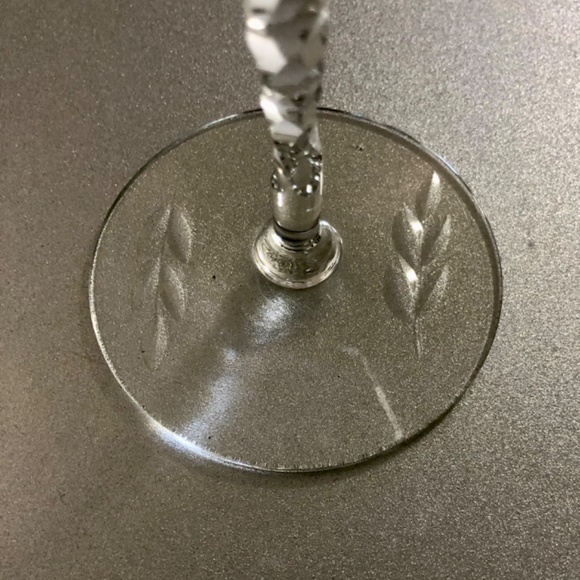 VINTAGE Etched Crystal Sherbert/Champagne (2) Glasses Rock Sharpe Floral - Picture 4 of 9